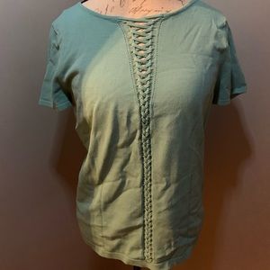 Josephine Chaus Short Sleeve Blouse - Aqua green - Size M